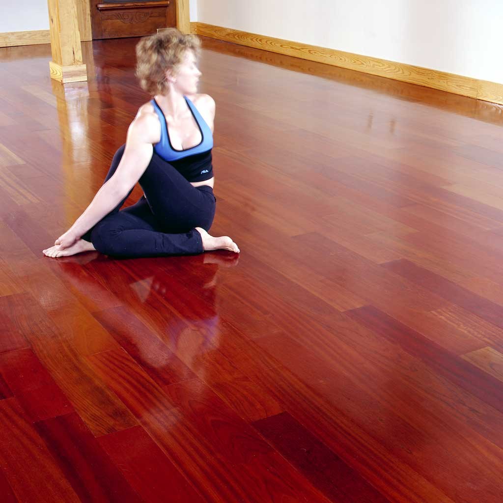 brazilian cherry yoga studio flooring exotic wood image